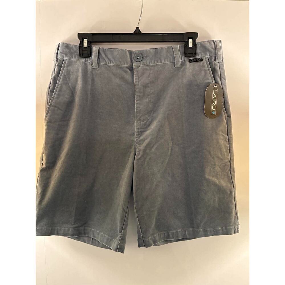 Laird Corduroy Shorts Mens 32 Chino Blue Walking Performance Stretch‎ 9" Inseam